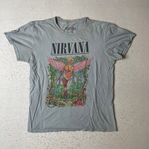Nirvana In Utero T Shirt Men's Medium M Gray Graphic Band Tee 2017